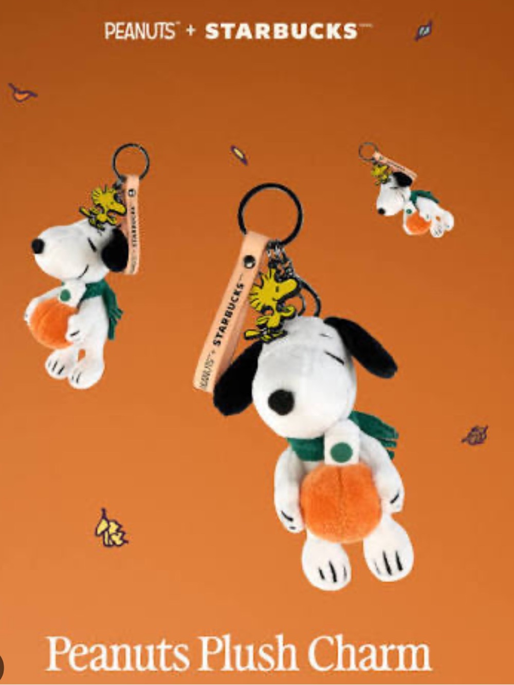 Starbucks Snoopy Plush Charm Keychain